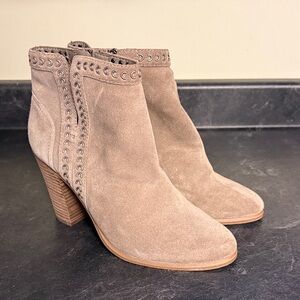 Vince Camuto Taupe Suede Heeled Boots